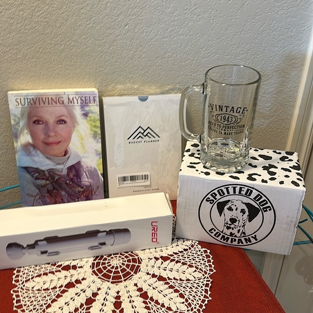 Nwt Sushi maker, mug, budget planner, and Surviving Myself book. All for one.